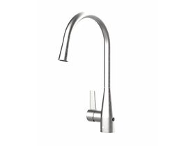 Memo Sia Sensor Gooseneck Sink Mixer Tap Dual Function Left Hand Lever Brushed Chrome (4 Star)