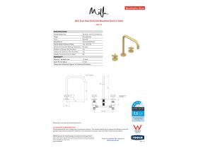 Specification Sheet - Milli Exo Hob Sink Set Brushed Gold (4 Star)