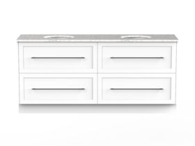 Kado Lux 1800mm Vanity Unit with Kick Caesarstone Double Bowl 4 Drawers (No Basin)