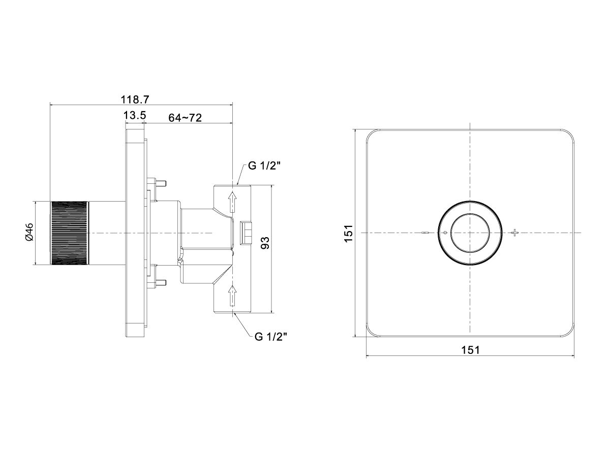 American Standard EasySET Body Shower Controller Chrome from Reece