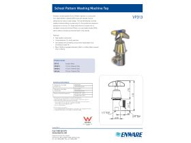 Specification Sheet - Enware Vandal Proof Right Angle Washing Machine Stop Capstan Handle Chrome
