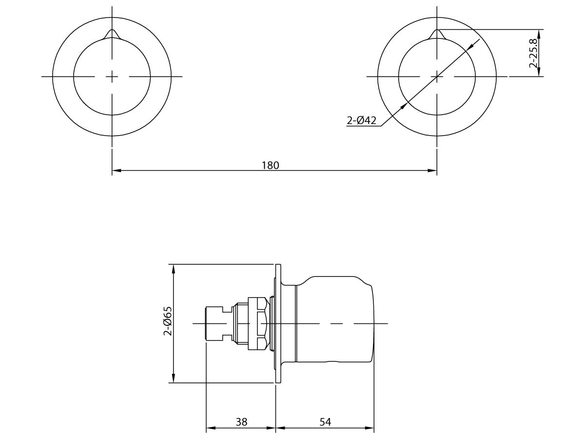 Milli Flow Wall Top Assemblies Chrome