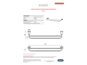 Specification Sheet - Kado Era Double Towel Rail 600mm Matte Black