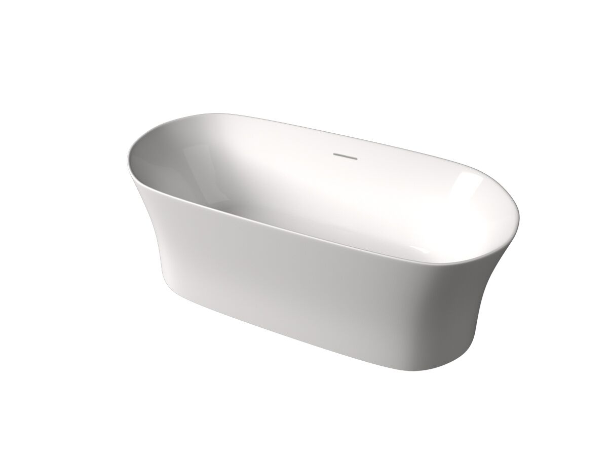 Roca Inspira Freestanding Bath with Overflow 1800mm x 800mm White from