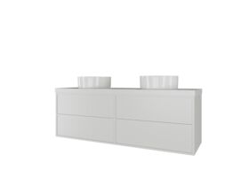 Kado Aspect Wall Hung Vanity Unit 1500mm Double Bowl 4 Drawer Corian 50mm Top