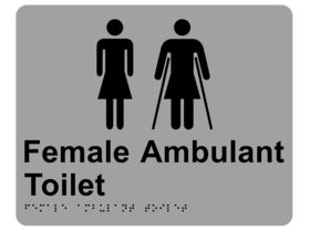 Female Toilet & Ambulant Tactile Sign Stainless Steel