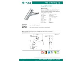 Specification Sheet - RBA Rio Self Closing Tap Chrome (6 Star)