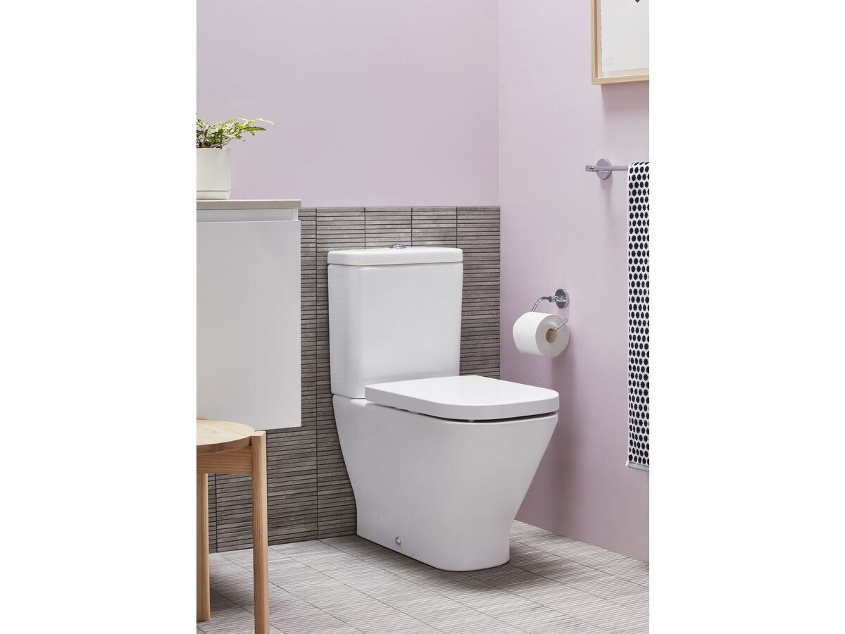 The Gap Close Coupled Back to Wall Toilet Suite` Back Inlet S&P Trap with Soft Close Quick Release MK2 Seat White/ Chrome (4 Star)