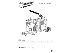 User Manual - Milwaukee M18 Sectional Sewer Machine