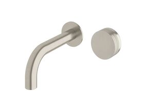 Milli Pure Progressive Wall Basin Mixer Tap System 160mm with Cirque Textured Handle Brushed Nickel