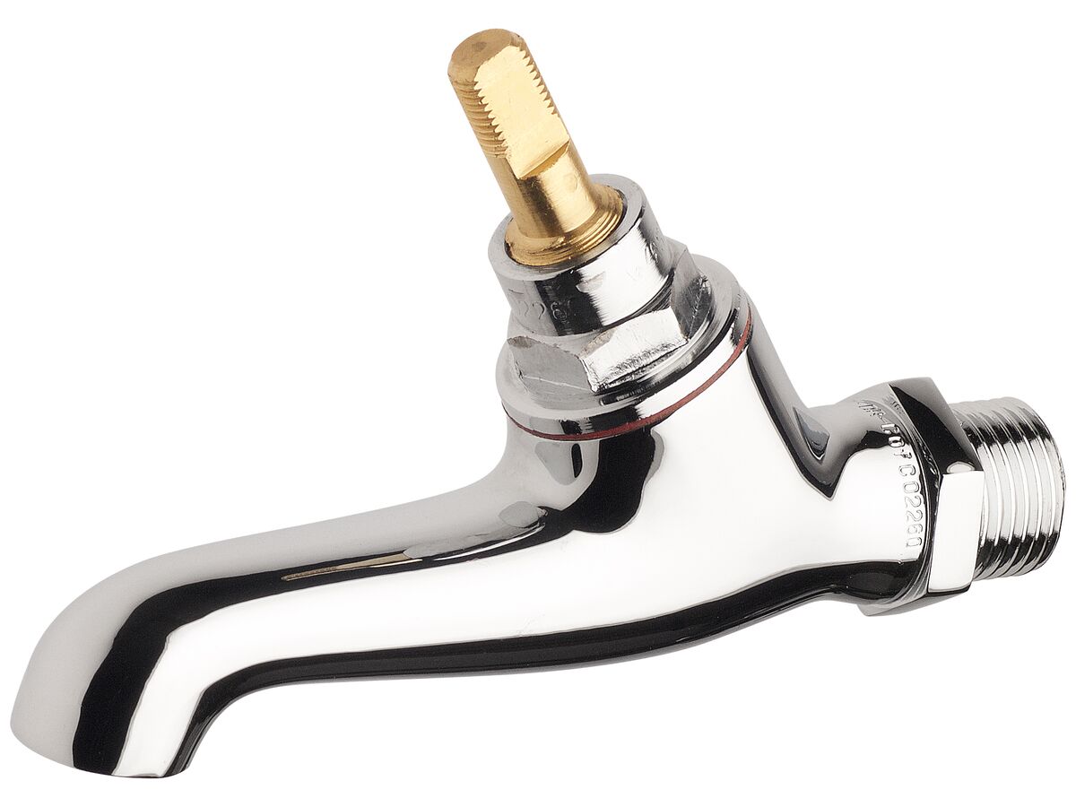 Standard Male Angle Bib Less Handle & Button Chrome