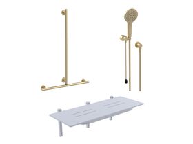 Mizu Drift Accessible Shower Set Brushed Brass (5 Star)