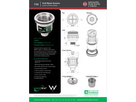 Specification Sheet - Scraptrap Cast Stainless Sink Waste Arrestor(90mm) - Removable Strainer Basket and Fixed Secondary Strainer