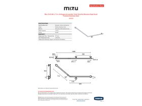 Specification Sheet - Mizu Drift 840 x 715 x 40 Degree Accessible Toilet Grab Rail Modular Right Hand Polished Stainless Steel