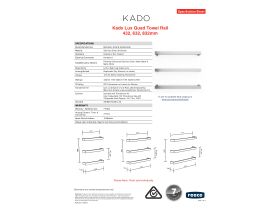 Specification Sheet - Kado Lux Quad Heat / Non Heat Towel Rail