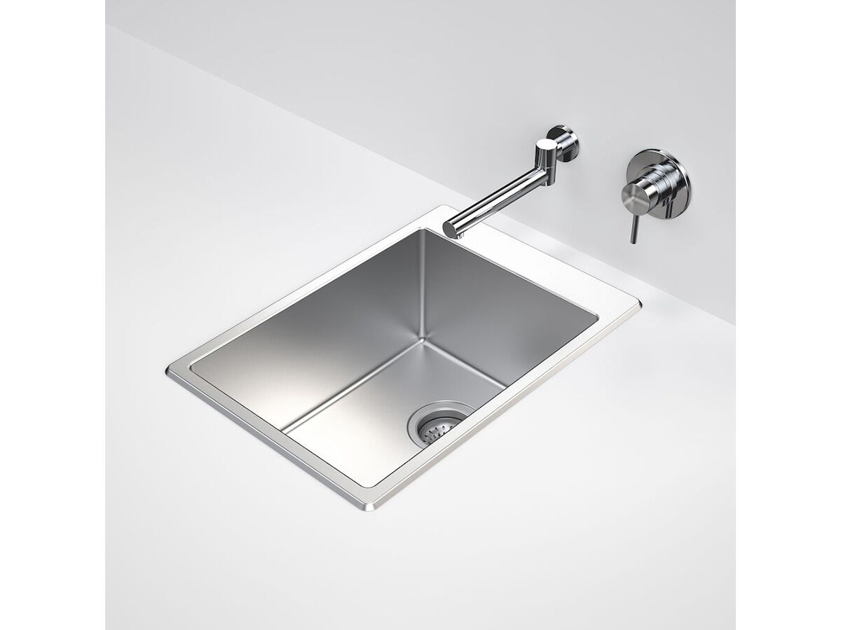 Compass Flushline Tub 35 Litre No Taphole Stainless Steel