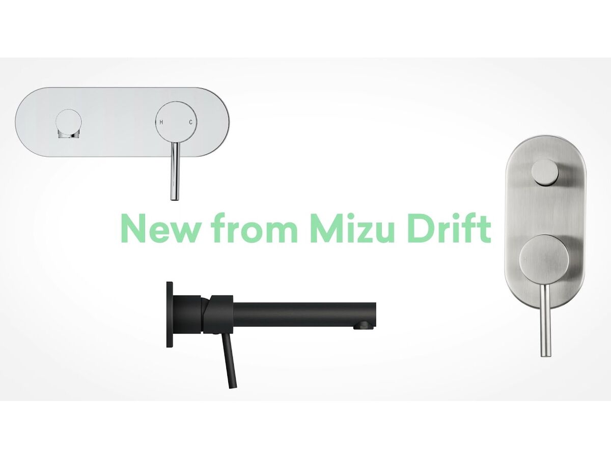 Mizu Silk Wall Bath Mixer Set Kit Matte Black from Reece