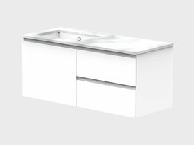 ADP Essence MKII Vanity Unit Offset Wall Hung 1 Door 2 Draws No Basin 1200