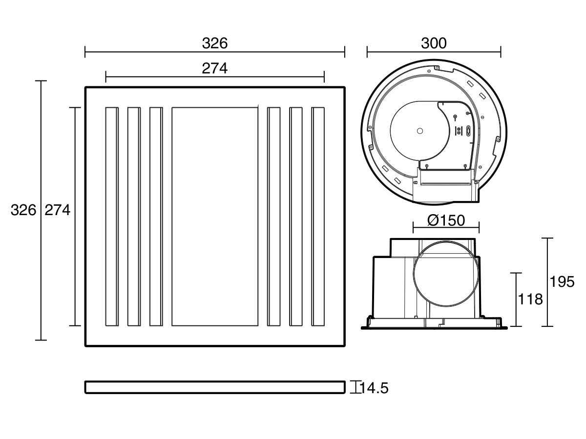Kado Lux 250 LED Exhaust Fan White from Reece