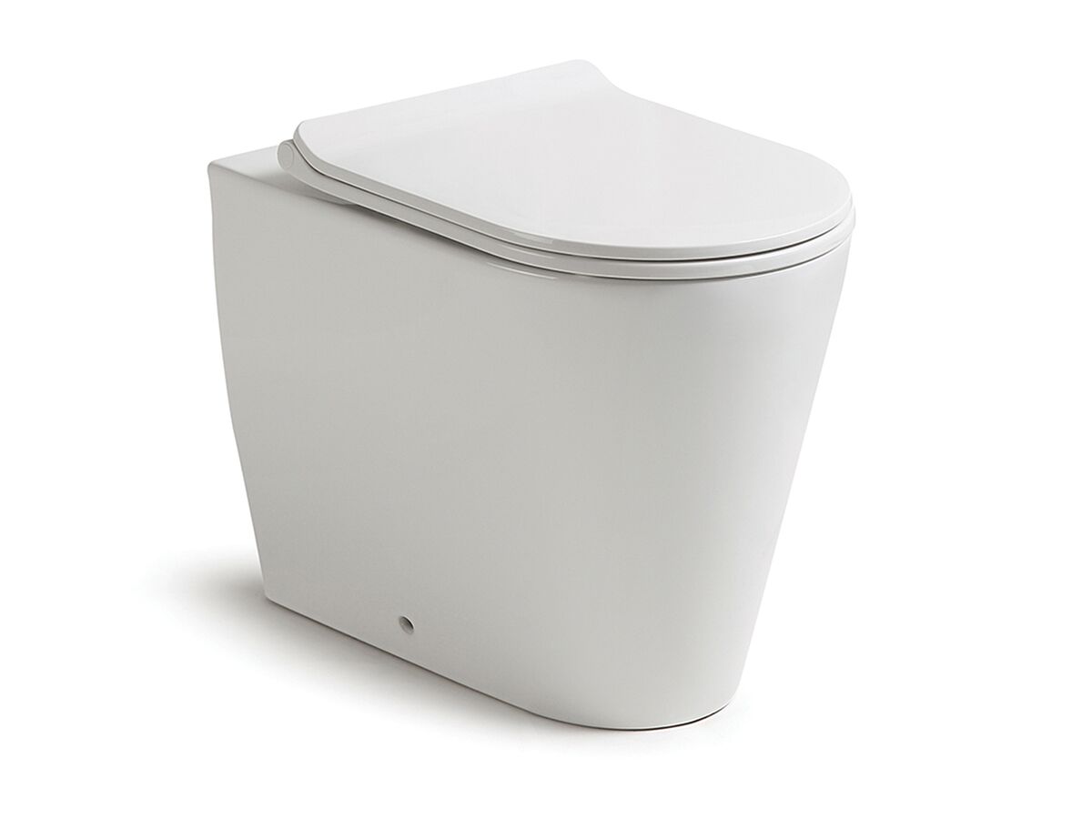 Kado Lux Back to Wall Overheight Pan with Soft Close Quick Release Thin Seat White (4 Star)