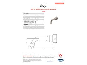 Specification Sheet - Milli Voir Wall Bath Spout 150mm Brushed Nickel