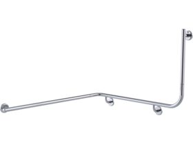 Mizu Drift 1110 x 1030 x 600 x 90 Degree Accessible Grab Rail Modular - Left Hand Polished Stainless