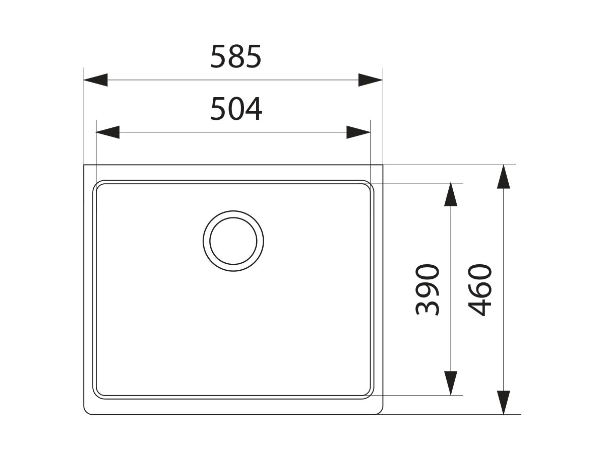 Franke Impact Granite IMG11050 Single Bowl Undermount Sink Onyx from Reece