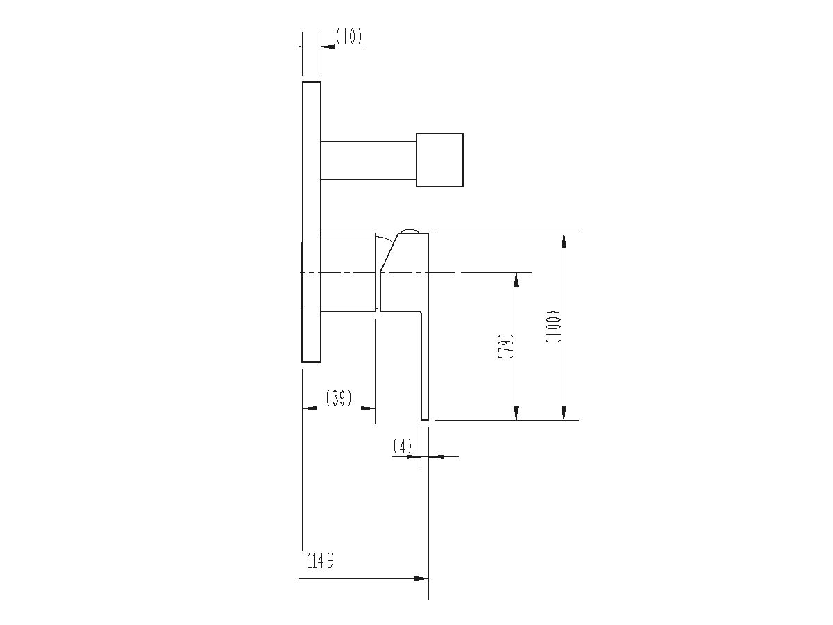 Mizu Bloc Shower Mixer Tap with Diverter Matte Black from Reece