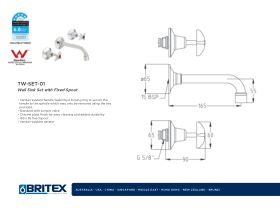 Technical Guide - Wall Mounted Sink Set with Fixed Spout