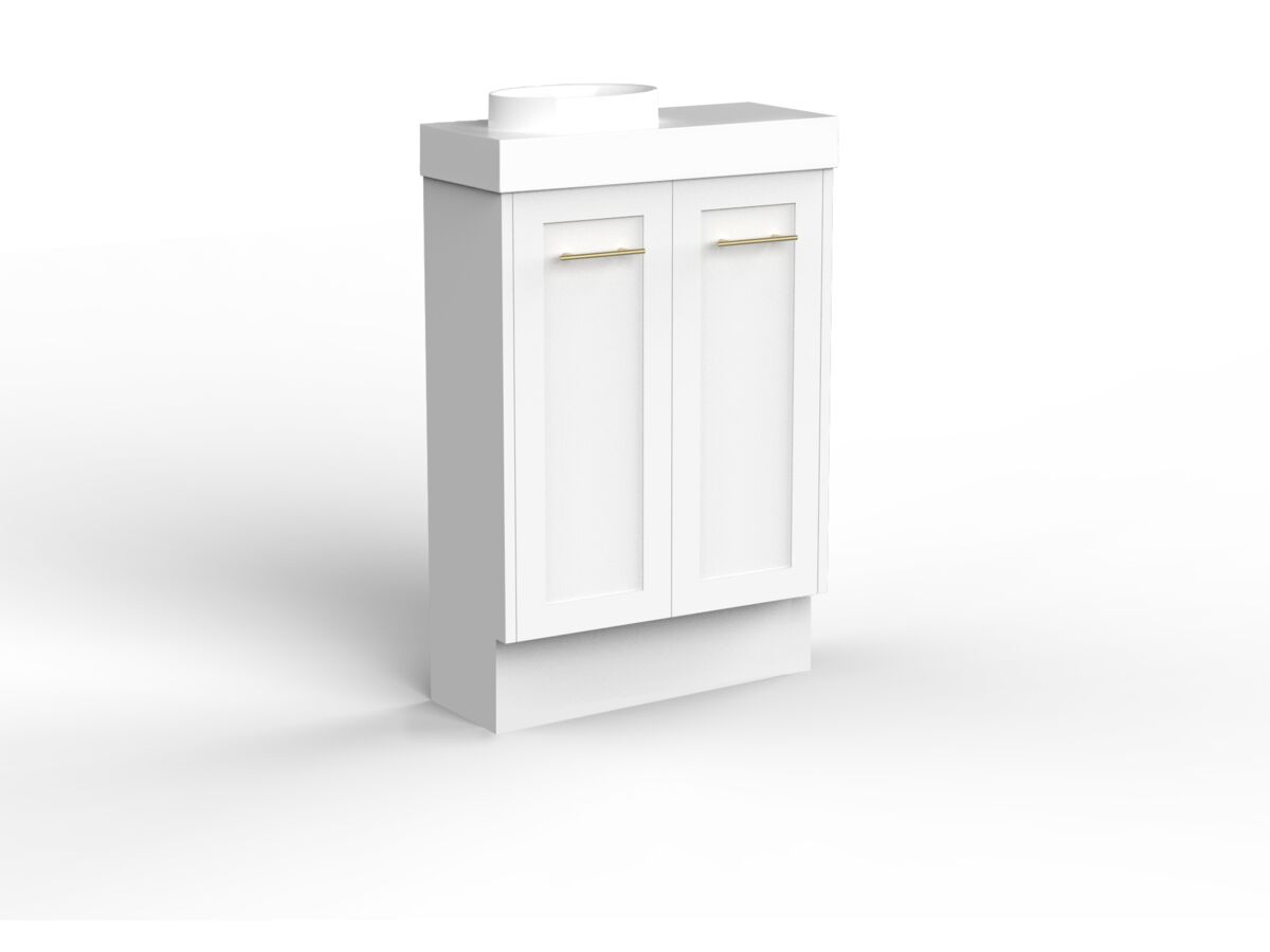 Kado Lux Petite Vanity Unit Floor Mount 600 Left Bowl Statement Top (Basin Included)