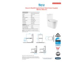 Specification Sheet - Roca In-Wash Inspira Smart Toilet Close Coupled Back to Wall (4 Star)