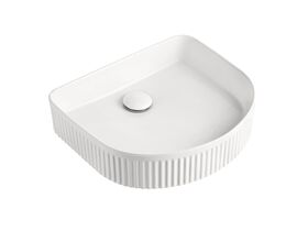 ADP Arch Fluted Above Counter Basin 410 x 365 x 100mm Gloss White