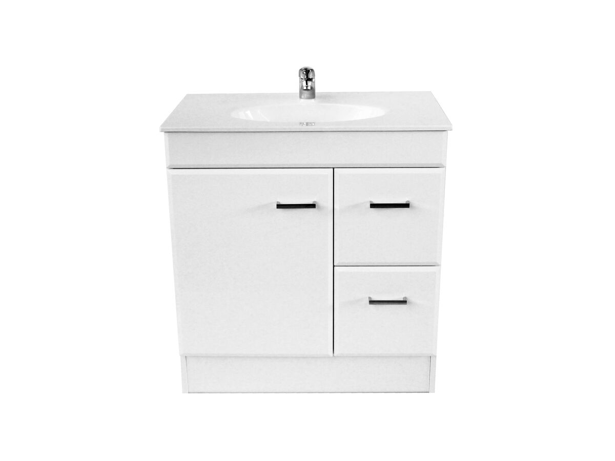 Posh Bristol 760mm Vanity Unit with Kick 1 Door 2 Drawers White from Reece