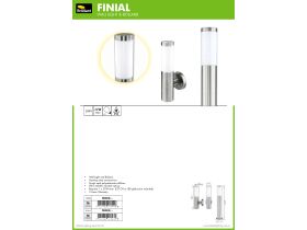 Specification Sheet - Brilliant Finial Energy Saving 600mm Bolllard - 304 Stainless Steel