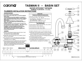 Installation Instructions - Caroma Tasman II Basin Set with Swivel Outlet Chrome (5 Star)