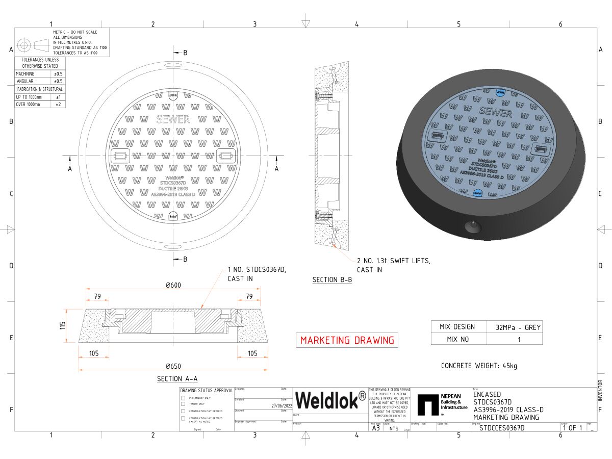 Maintenance Shaft Cover D 360 Opening ENC