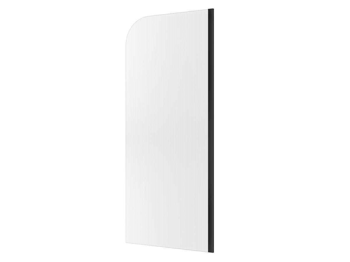 Hero - Kado Lux Frameless Curved Right Fluted Panel with Wall Channel 900mm Matte Black
