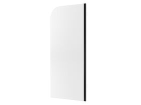 Hero - Kado Lux Frameless Curved Right Fluted Panel with Wall Channel 900mm Matte Black