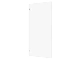 Hero - Kado Lux Frameless Rectangular Panel with Wall Clips Clear Glass 1000mm Brushed Nickel