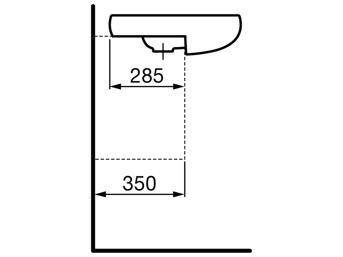 LAUFEN Alessi One Semi Recessed Basin 750mm x 500mm 1 Taphole White