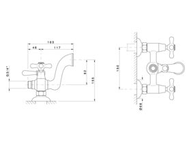 Classic Provincial Exposed Bath Set with Diverter Chrome