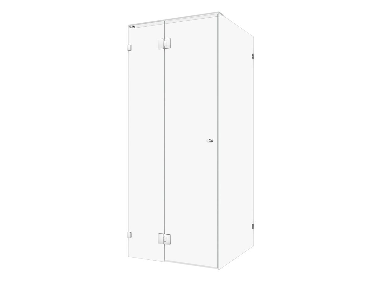 Hero - Kado Lux Frameless Enclosure with Wall Clips 900 x 900mm Chrome