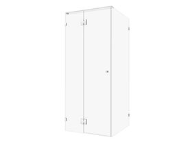 Hero - Kado Lux Frameless Enclosure with Wall Clips 900 x 900mm Chrome