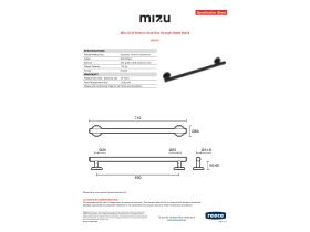 Specification Sheet - Mizu Drift 600mm Grab Rail Straight Matte Black