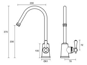 Kado Era Pull Out Sink Mixer Large Porcelain Handle