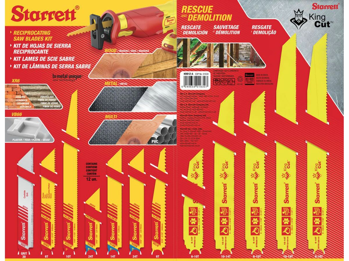 Starrett Recip Saw Blades Kit (12)