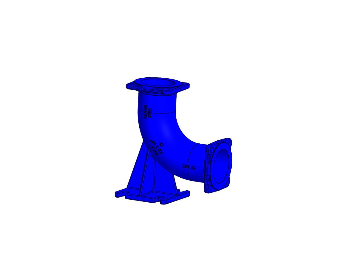 Dimax Duckfoot Bend Flange - Flange PN16 100mm x 90 Degree from Reece