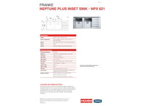 Technical Guide - Franke Neptune Plus NPX621 Double Bowl with Left Hand Bowls Right Hand Drainer 1160mm Stainless Steel