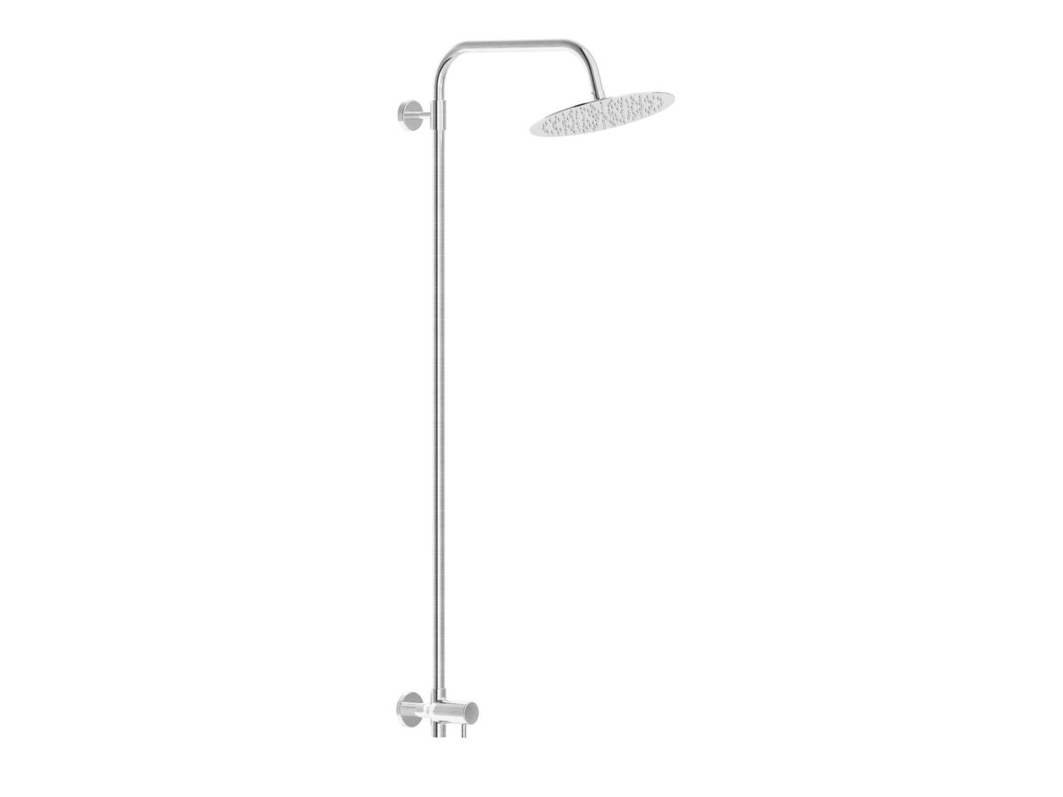 Milli Inox Overhead Single Rail Shower with Bottom Rail Water Inlet