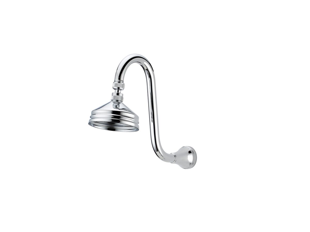 Kado Classic Gooseneck Shower Arm & Rose Only Chrome (3 Star)